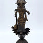 Goddess Saraswati Standing on Swan | Tribal Brass Statue - 14 Inch