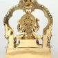 Brass Lord Ganapati Seated on Kirtimukha Throne with Goddess Lakshmi and Goddess Saraswati - 22 Inches