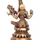 Handmade Brass Goddess Saraswati Statue Playing the Veena 12 Inches