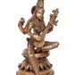 Handmade Brass Goddess Saraswati Statue Playing the Veena 12 Inches