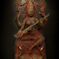 Handmade Brass Veenadhari Devi Saraswati with Two Swans at Her Feet, 7 inches.