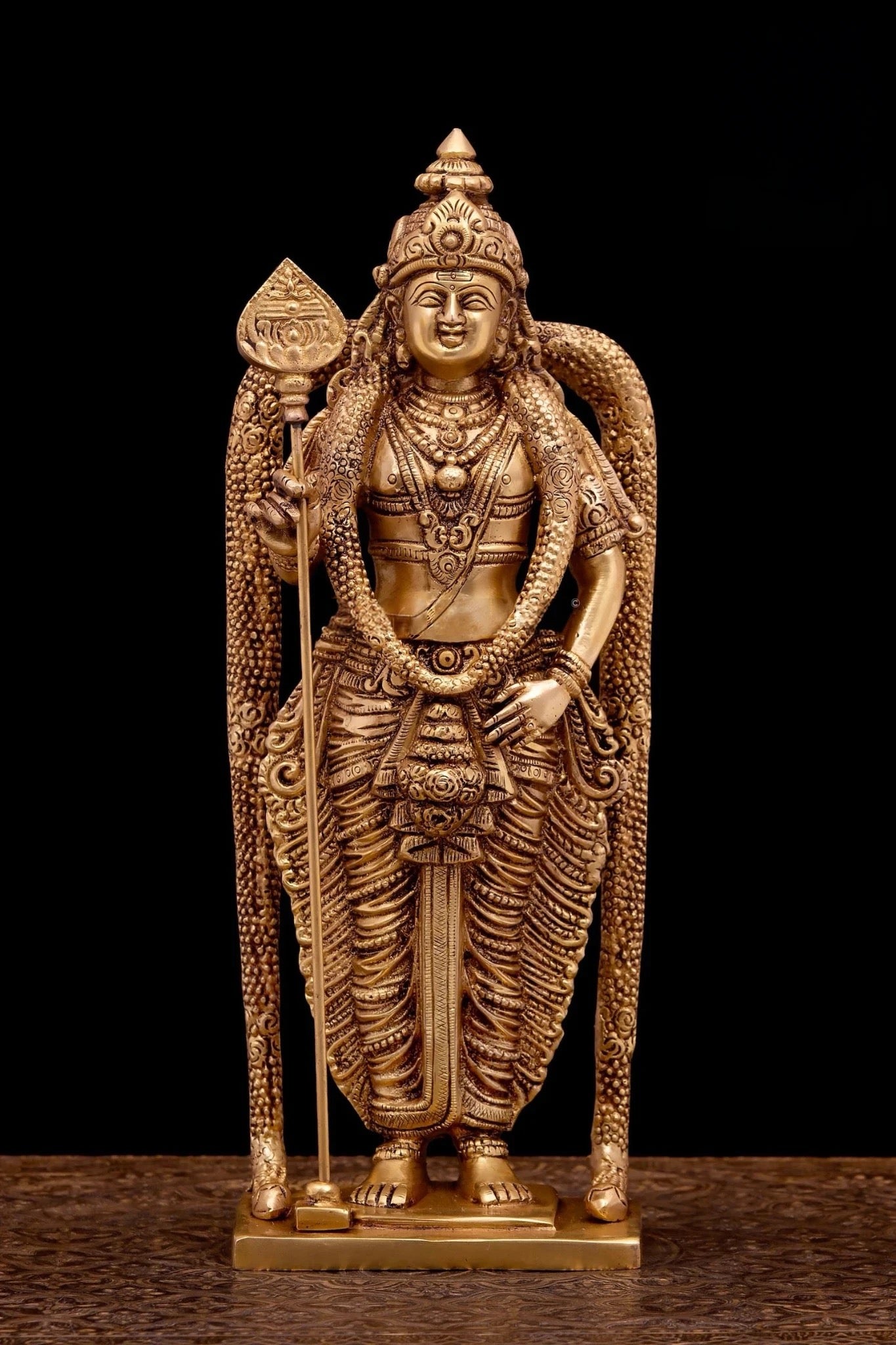 Lord Batu Malai Sri Murugan Brass Statue | Kartikeya Idol | 30 cm