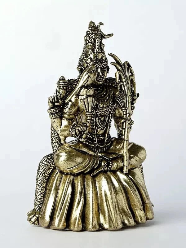 Natural Brass Statue of Goddess Rajarajeshwari 4 inches Entryway Setting
