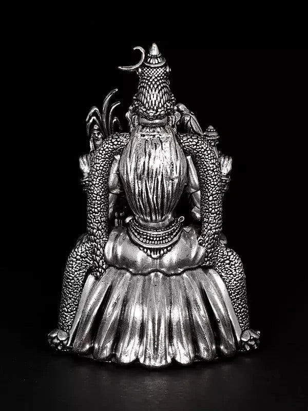 Brass silver Statue of Goddess Rajarajeshwari 4 inches Study Setting