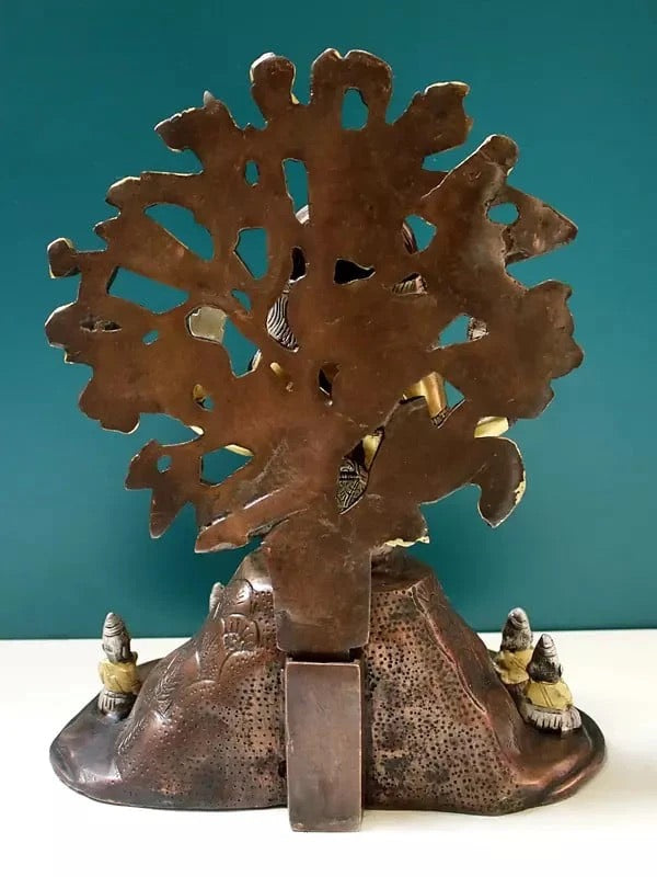 The Magnificence of Dakshinamurti Shiva in Brass | Handmade 12 Inch Study Setting