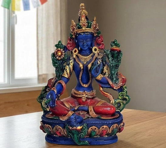 Resin Tibetan Buddhist Blue Tara (Height:5 inches)