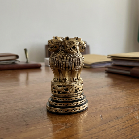 Wooden Ashoka Stambh Emblem Memento (Height : 5 inch)