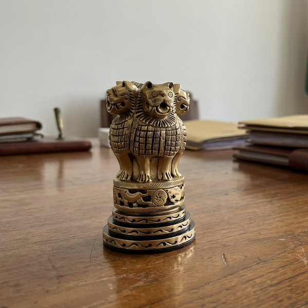 Wooden Ashoka Stambh Emblem Memento (Height : 5 inch)