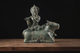 Indonesian Bronze Lord Krishna Sitting on Cow Idol (Height: 9 inch)