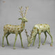 AONA Brass Deer standing, Leaf Green Patina Sculpture