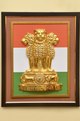 AONA tricolour frame wall hanging with golden Ashoka lion emblem