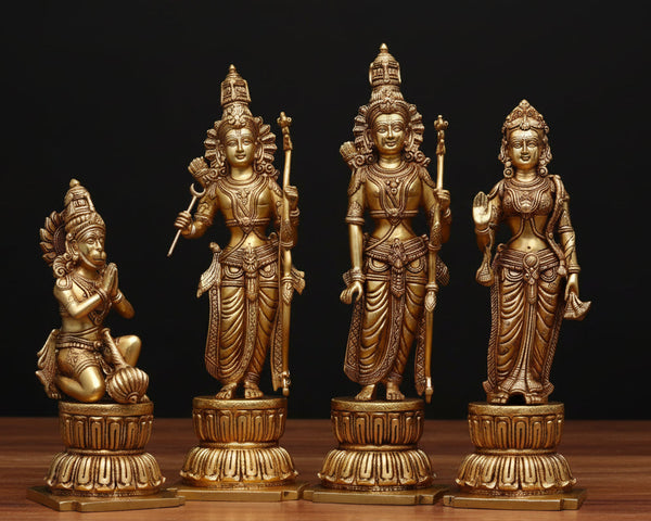 Brass Ram Darbar Idol - (Height 2 foot) Mandir Setting