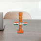 Wooden Ashoka Stambh Pillar with 2 Flags & Clock for Office and Study Table II Brown Color Pack of 1 for Gift (Height: 9 Inches)