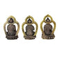 Buddha Mudras(5 Hand Positions of The Buddha) Brass Set Handicraft Small Art (Height: 4.32 CM) (Pack of 5)