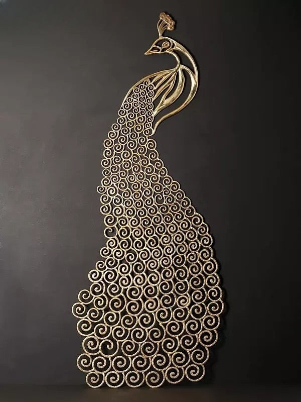 Brass Large Peacock with Long Tail (Height :63 Inches)