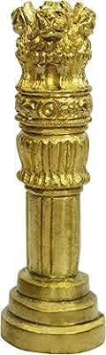 Brass Ashoka Pillar Table Top for Offices Height 4 Inch