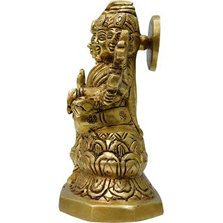 Brass Gayatri Mata Statue (Height : 5 Inch) Study Setting