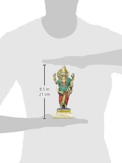 Dhanvantri statue height 8.5 in shown on person silhouette (21 cm)