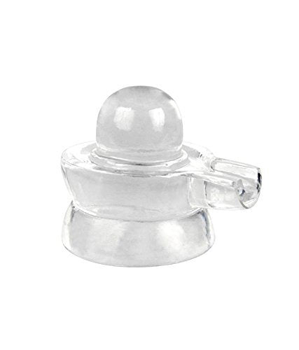 Crystal Shiva Lingam Showpiece, Standard, Transparent Height 2 Inch Entryway Setting