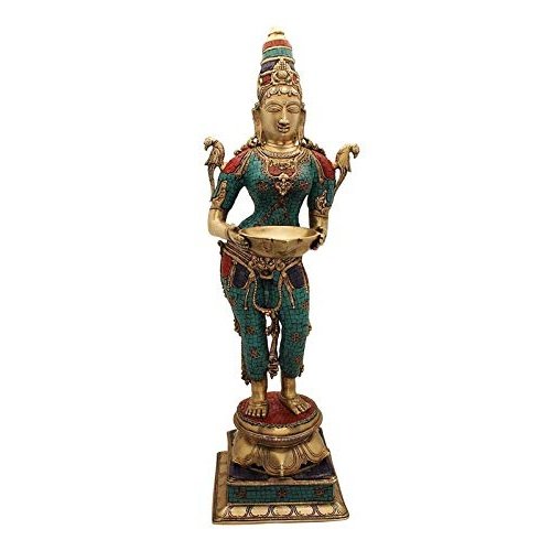 Maa Deeplaxmi Decorative Idol - (Brass, Height 32") Mandir Setting