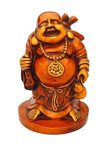 Laughning Buddha Idol - (Brass Height 11")