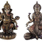 Resin  Maa Lakshmi and Lord Ganesha Decorative Idol Figurine - (Bonded Bronze, Height 13")