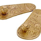 Brass Charan Paduka Khadau Home Puja Temple Golden Height 6 Inches