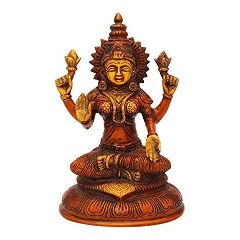 Maa Laxmi Decorative Statue - (Brass, Height 7")