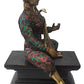 Saraswati Maa Brass Idol, Hindu Goddess Saraswati MATA murti for Pooja (Height: 15 Inches) (Multicolor)