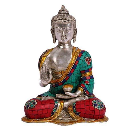 Decorative Buddha Idol Statue - (Brass, Height 9")