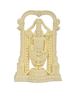 Dattatreya Ivory Cold Cast Tirupati Balaji Murti Idol for Pooja Room in Resin, Height 8 inch