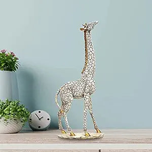 Polyresin Giraffe Animal Statue Giraffe Sculpture for Home Office Cafe Hotel Decor Decorative Gift Antique Gold Color Height 10 Inch