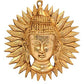 Lord Buddha Sun Mask Wall Hanging - (Brass Height 7")