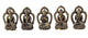 Buddha Mudras(5 Hand Positions of The Buddha) Brass Set Handicraft Small Art (Height: 4.32 CM) (Pack of 5)