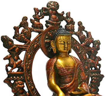 Buddha Tibetan Bhumi sparsha Meditating Brass Statue (Height 11 inches)