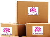 Gift boxes for Shiva lingam sculpture with pink lotus logo, set of three