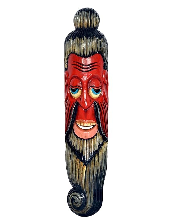 Terracotta Clay Wooden Mask For Home Decor, Height : 20 Inches Mandir Setting