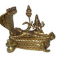 Anantha Padmanabha Idol (Anantha shayanem), Shri Lakshmi Narayan Idol, Maha Vishnu Padmanabhaswamy Brass Statue - 12.8 cm Height, 15.5 cm Length,Golden Color