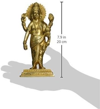 Dhanvantari The Physician of Gods Brass Statue 7 Cm