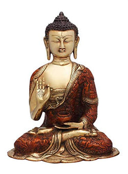 Blessing Buddha Decorative Statute - (Brass Height 12")