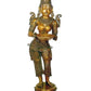 Brass Indian Statue Welcome Lady Pair Oil Diya (13''x16''x44'') Antique Finish Beautiful showpiece Figurine Home Office Showroom Decor