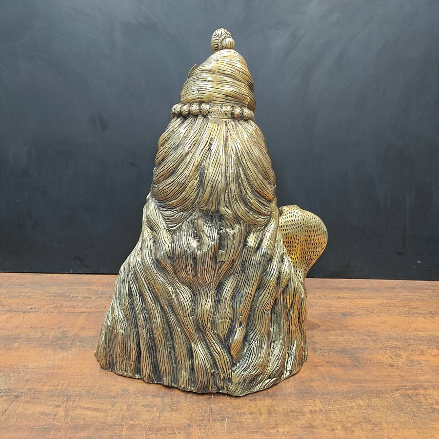 Brass Lord Shiva Head Bust With Moon and River Ganga Height 27 Inch Craft Detail