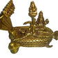 Anantha Padmanabha Idol (Anantha shayanem), Shri Lakshmi Narayan Idol, Maha Vishnu Padmanabhaswamy Brass Statue - 12.8 cm Height, 15.5 cm Length,Golden Color