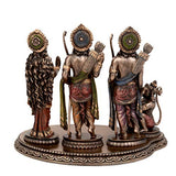 Polyresin Rama Darbar sculpture rear view of standing figures with ornate back details
