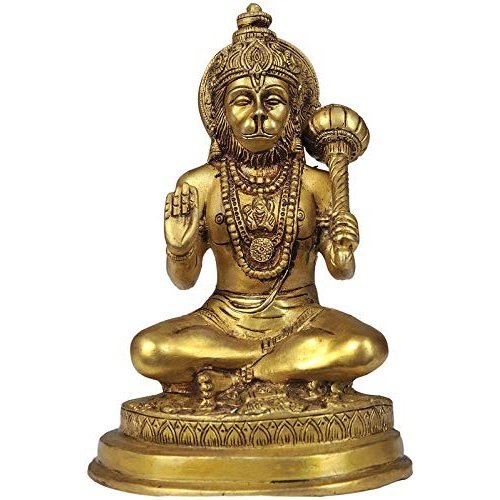 Lord Hanuman Decorative Idol Statue - (Brass, Height 7.5")