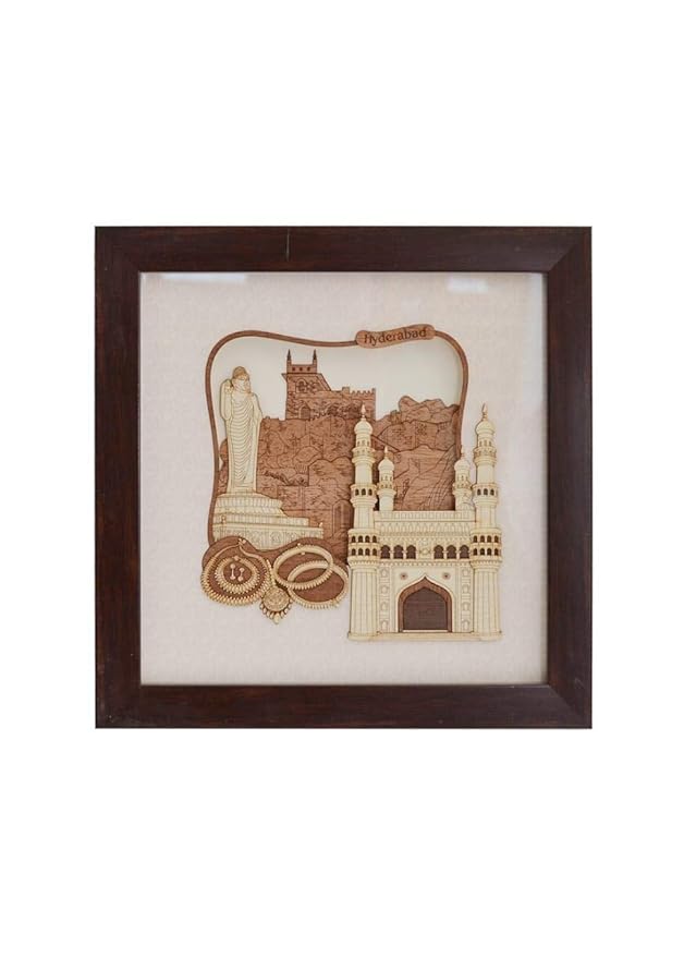 Wooden Art Work Hyderabad Frame Wall Decor 8 x 8 Inch