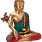 Lord Buddha Decorative Idol Shopiece - (Brass)