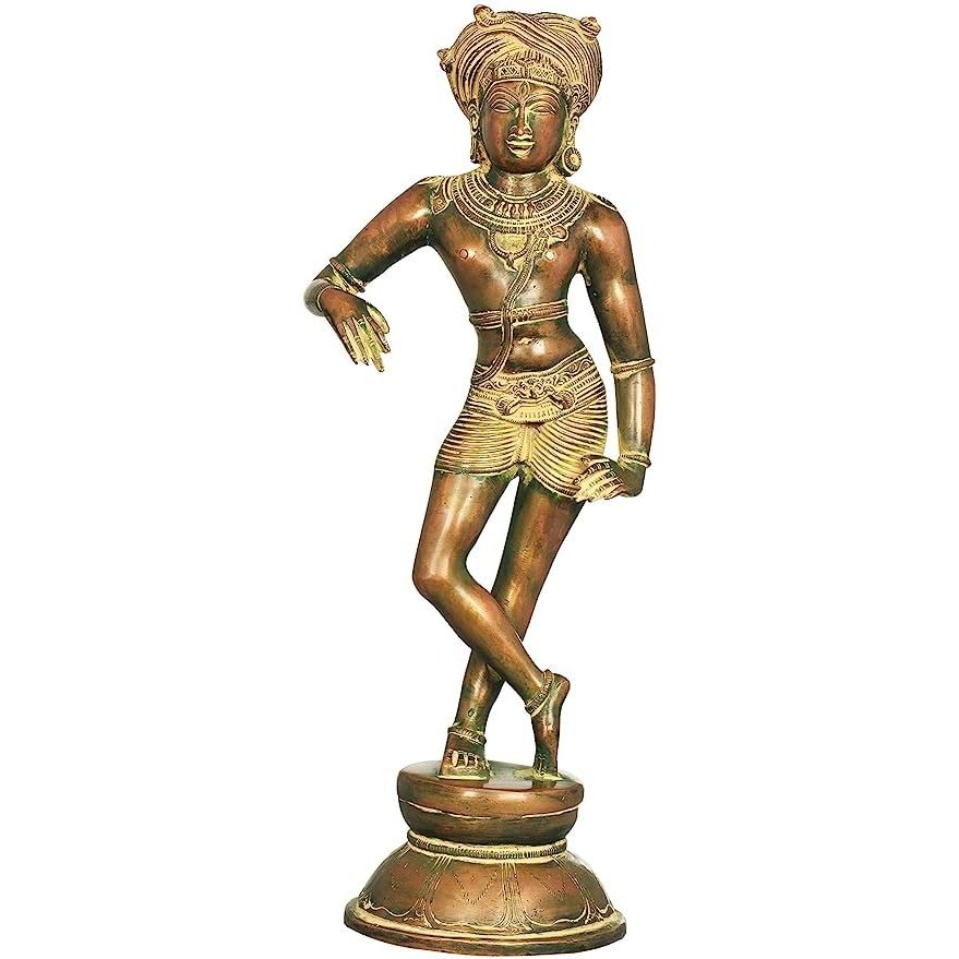 Vrisha-vahana Shiva Multicolor Brass Statue for Home Decor/Puja (Height: 11 Inches)