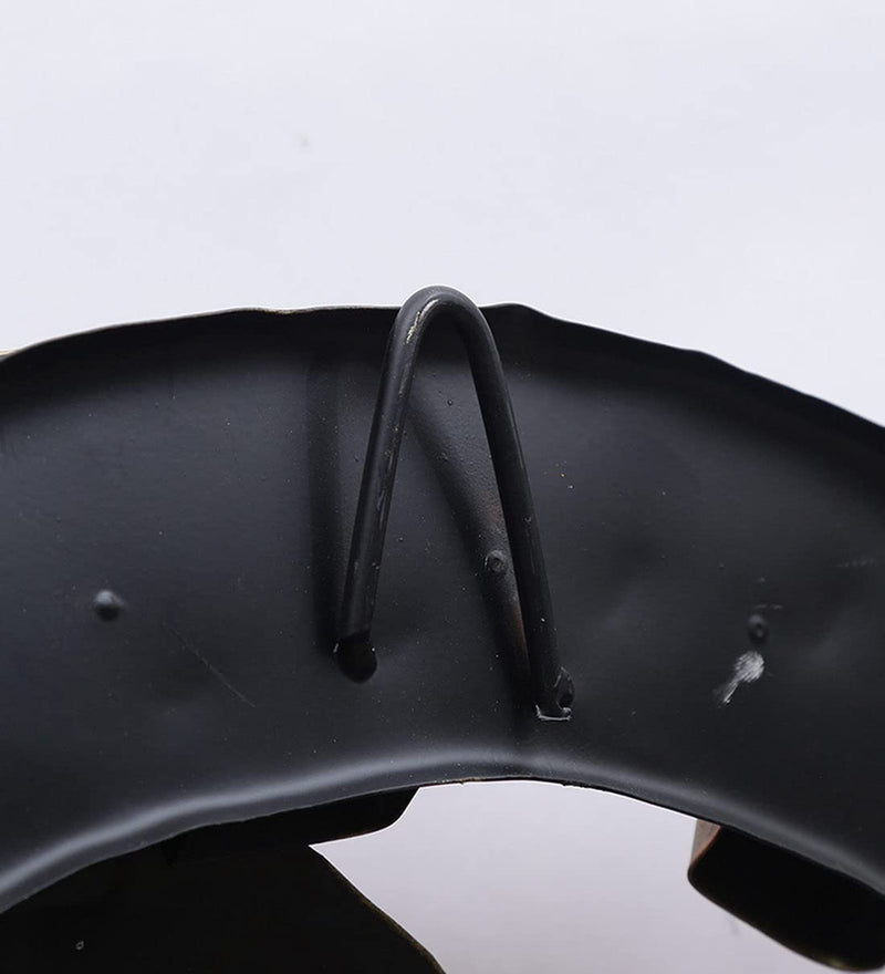 Iron Lord Ganesha playing flute Wall Decor with LED Light (Height: 18 Inches)