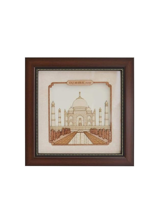 Wooden Art Work TalMahal India Frame Wall Decor 8 x 8 Inch